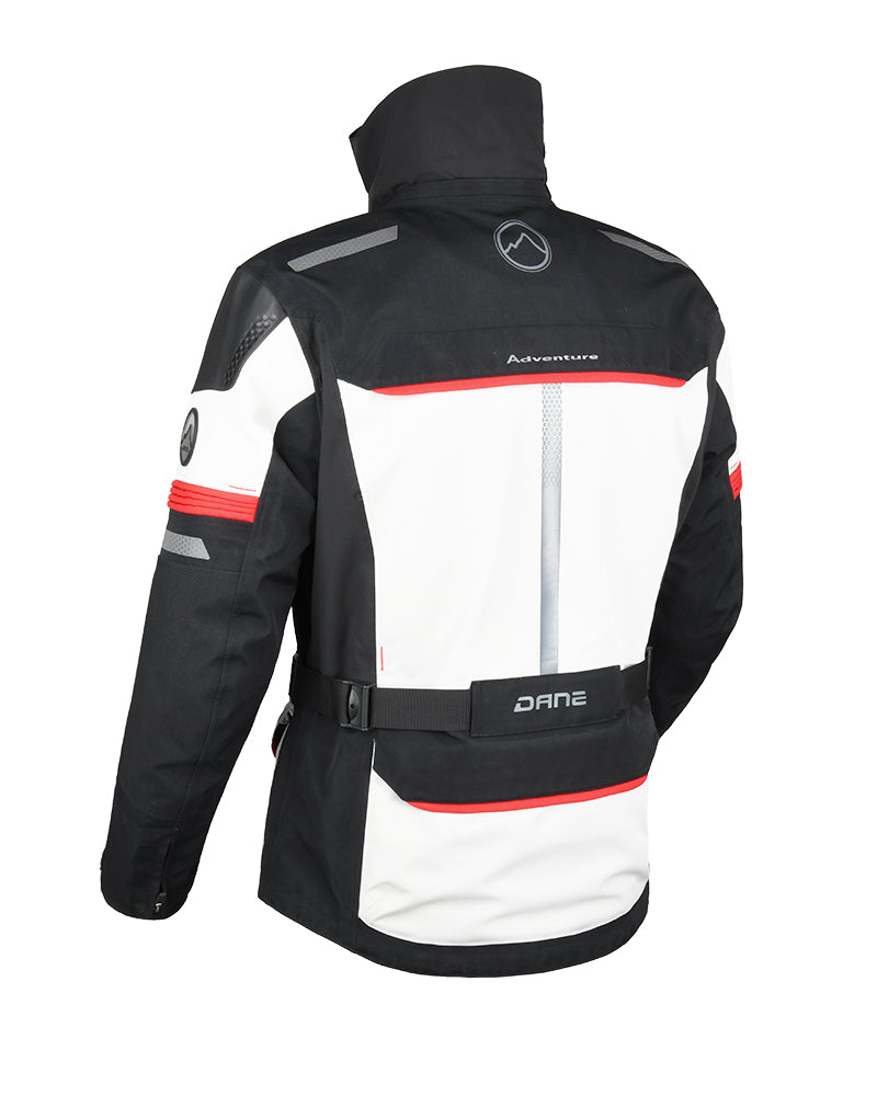 motorcycle jacket dane Bornholm pro goretex waterproof thermal ventilation zipper storm collar 3d mesh riding gear stormcuff gray black racing alpine touring adventure adv front