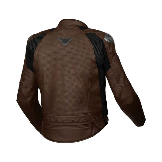 motorcycle jacket macna aviant air leather buffalo risc armax belt loop perforated brown touring adventure adv back