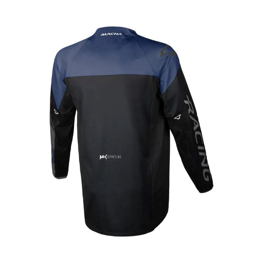 motorcycle shirt macna backyard ventilation mesh black blue touring adventure adv back