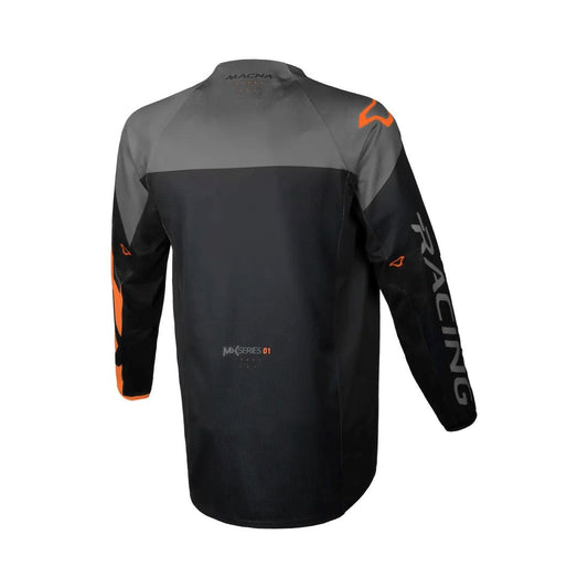 motorcycle shirt macna backyard ventilation mesh black orange touring adventure adv back