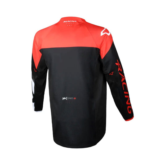 motorcycle shirt macna backyard ventilation mesh black red touring adventure adv back