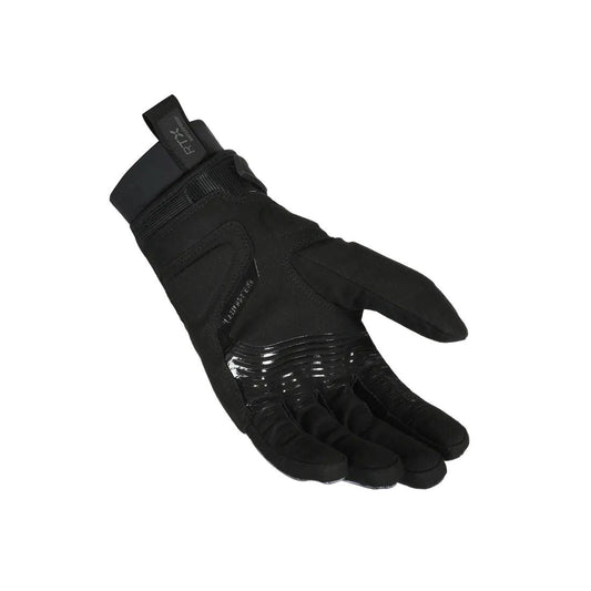 motorcycle gloves macna crew rtx waterproof ergo thumb touch tip touring black adventure adv bottom