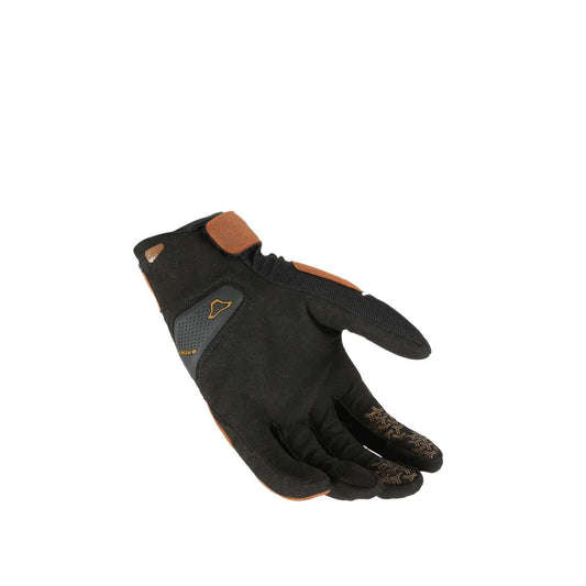 motorcycle gloves macna darko womens ergo thumb grip print eva knuckle tpr palm brown touring adventure adv palm