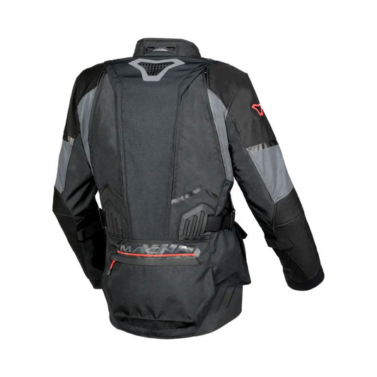 motorcycle jacket macna domane mesh thermos raintex nighteye epg vision tech black touring adventure adv back