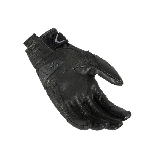 motorcycle gloves macna haros womens goat leather tpr knuckle palm finger thumb black touring adventure adv palm