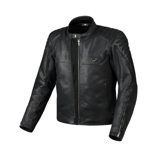 motorcycle jacket macna lance 2.0 l ventilation vents summer risc cow leather black touring adventure adv front open