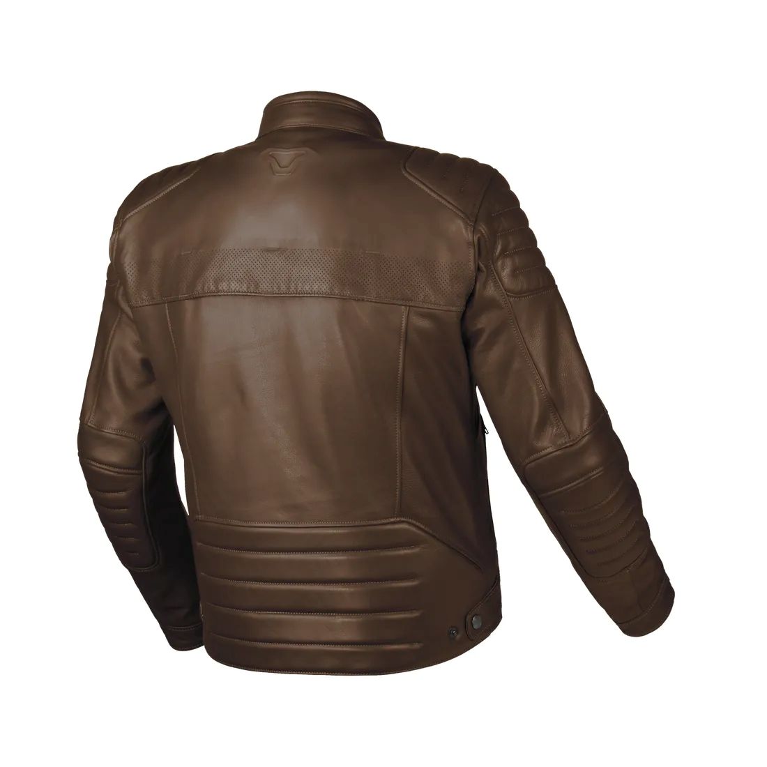 motorcycle jacket macna lance 2.0 ventilation vents summer risc cow leather brown touring adventure adv back