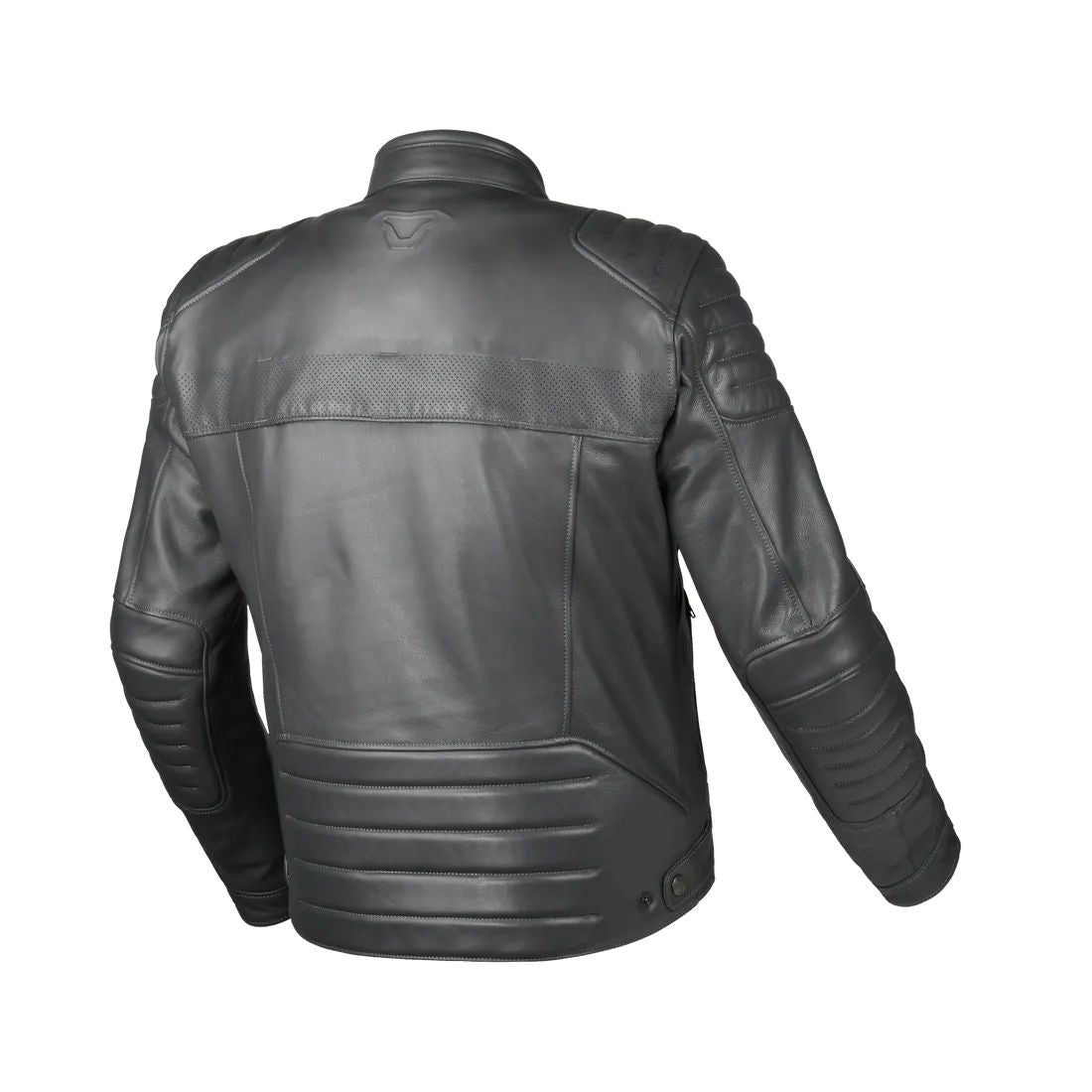 motorcycle jacket macna lance 2.0 l ventilation vents summer risc cow leather gray grey touring adventure adv back