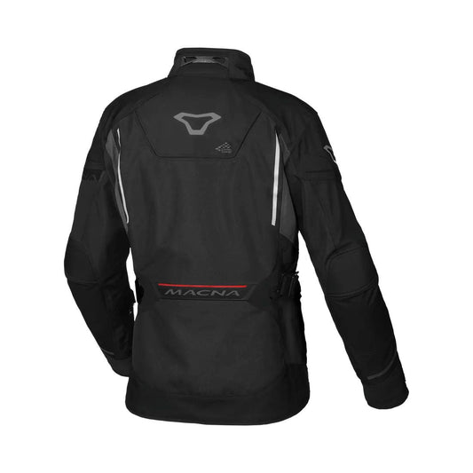 motorcycle jacket macna mundial womens ventilation adjustable ce protection reflective waterproof thermal black riding alpine touring adventure adv front