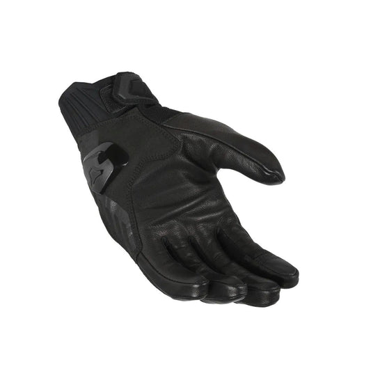 motorcycle gloves macna octavius goat leather ergo thumb touch tip tpr fingers eva double palm black touring adventure adv palm