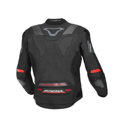 motorcycle jacket macna pointer ventilation vents perforated leather summer risc cow leather black touring adventure adv back