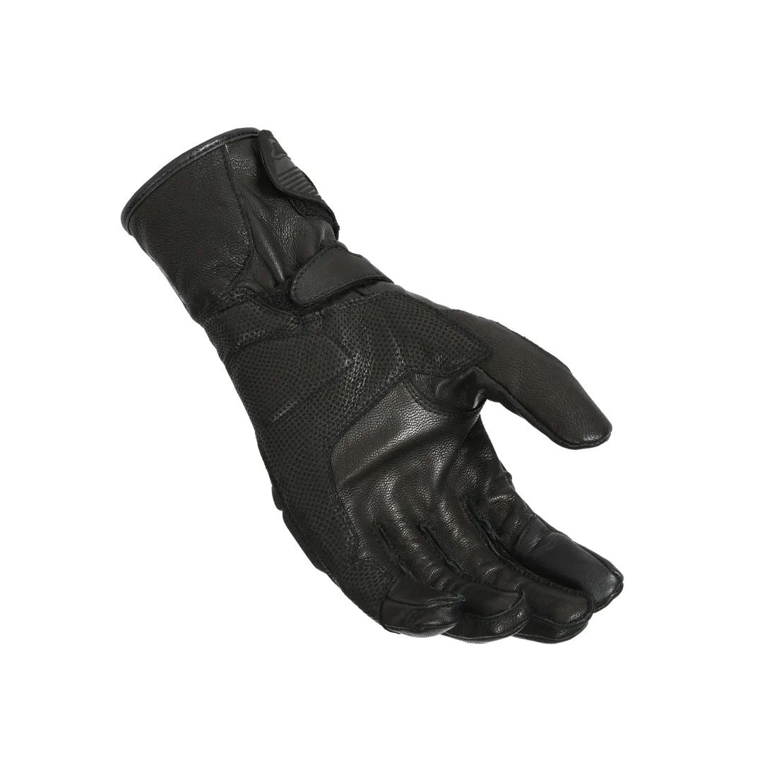 motorcycle gloves macna trivor goat leather eva double palm touch tip black touring adventure adv palm