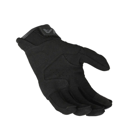 motorcycle gloves macna zairon womens ergo thumb risc touch tip tpr eva double palm black gray touring adventure adv palm