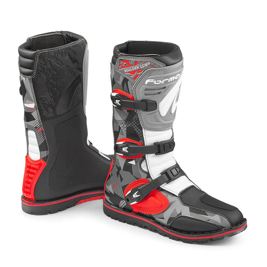 motorcycle boots trials forma boulder comp footwear tech riding trial competition best quality usa home main factory italy canada
