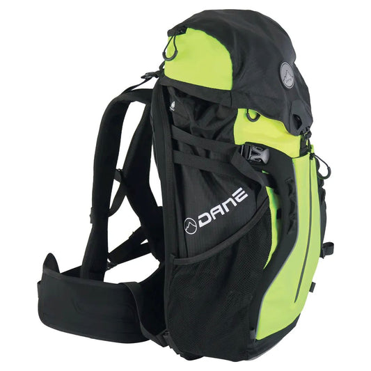motorcycle backpack dane vertepac storage bag portable black yellow riding alpine touring adventure adv front