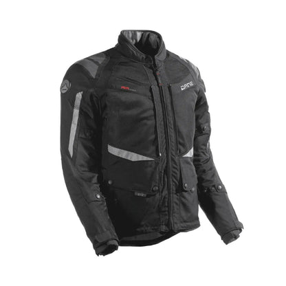motorcycle jacket dane drakar goretex windproof waterproof sastec protection reflective 3d mesh rain scotchlite black riding alpine touring adventure adv front
