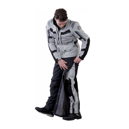motorcycle pants dane drakar goretex windproof waterproof ventilation panels reflective sure grip silver gray black riding alpine touring adventure adv 