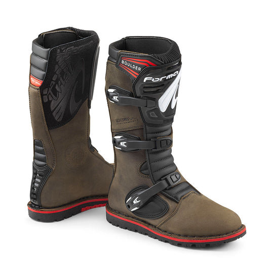 footwear Forma Boulder motorcycle boots brown trials competition riding adv adventure home main usa america world service support warranty customer offroad tech