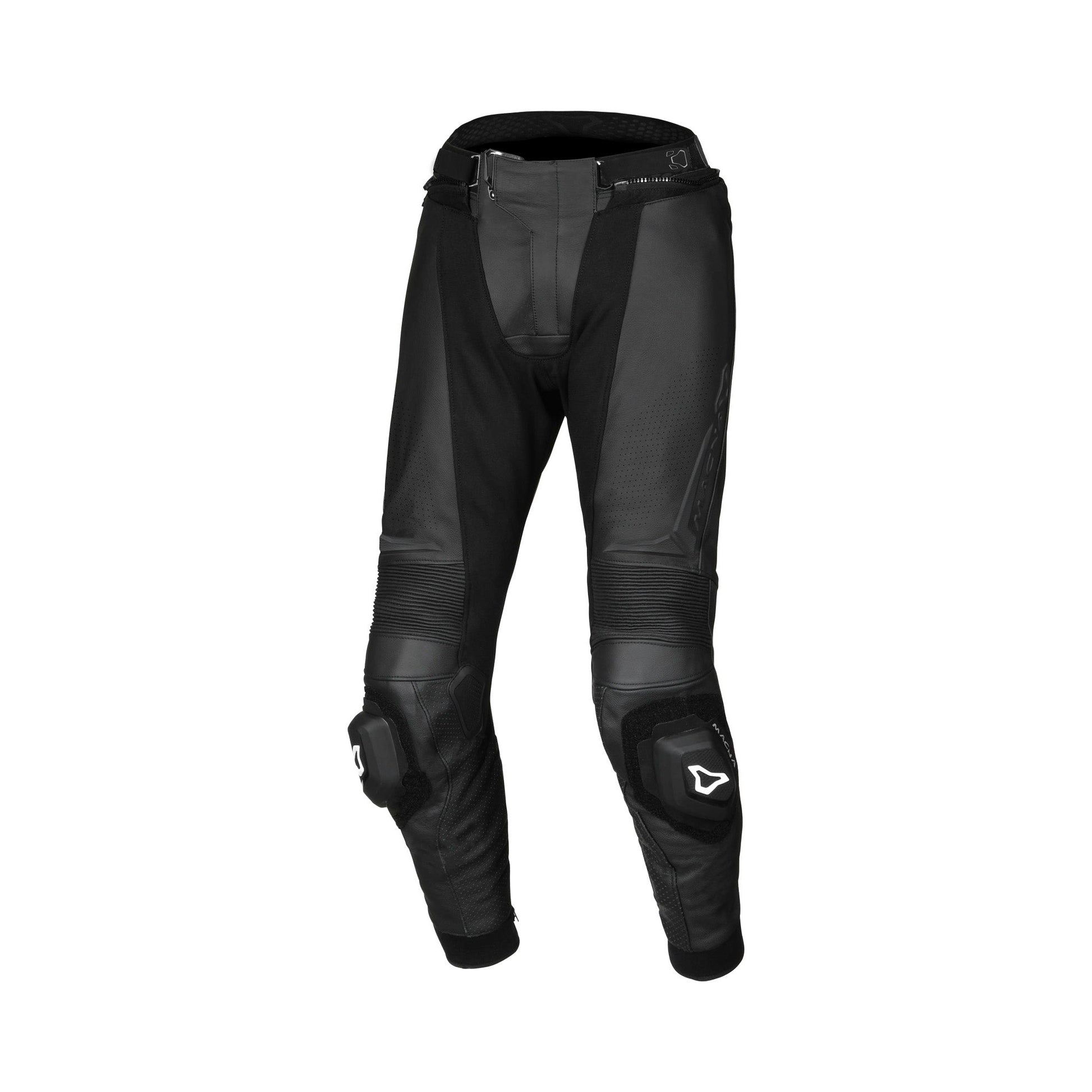 motorcycle pants leather macna vario for men sports touring knee sliders riding gear front