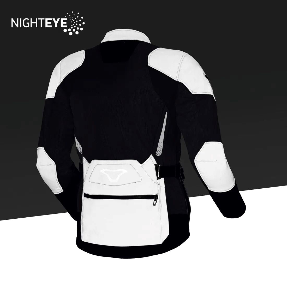 motorcycle jacket macna aerocon waterproof thermal ventilation vents nighteye gray neon yellow touring adventure adv reflective dark back