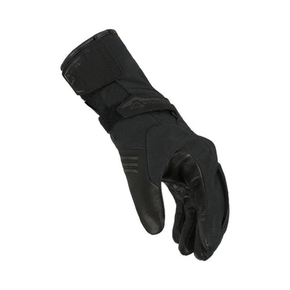 motorcycle gloves macna axista womens ergo thumb eva knuckle waterproof raintex eva double palm goat leather black touring adventure adv side