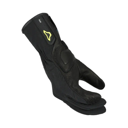 motorcycle gloves macna axista womens ergo thumb eva knuckle waterproof raintex eva double palm goat leather black touring adventure adv side