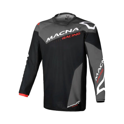motorcycle shirt macna backyard ventilation mesh black gray white touring adventure adv front