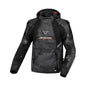 motorcycle jacket macna bradical waterproof liner raintex mesh laminated ventilation vents hoodie black touring adventure adv front