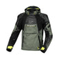 motorcycle jacket macna bradical waterproof liner raintex mesh laminated ventilation vents hoodie black green neon touring adventure adv front