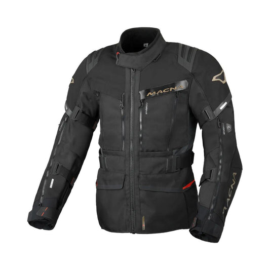 motorcycle jacket macna waterproof nighteye thermo vents ventilation epg kidney belt touring adventure adv front