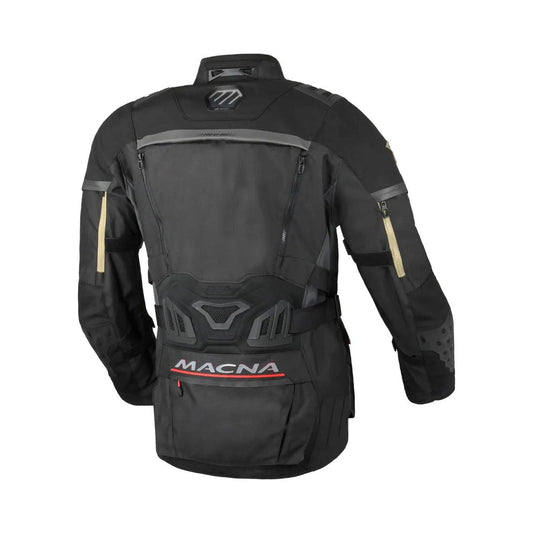 motorcycle jacket macna waterproof nighteye thermo vents ventilation epg kidney belt touring adventure adv back