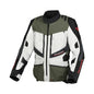 motorcycle jacket macna domane mesh thermos raintex nighteye epg vision tech light gray green black touring adventure adv front