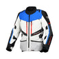 motorcycle jacket macna domane mesh thermos raintex nighteye epg vision tech light gray blue black touring adventure adv front