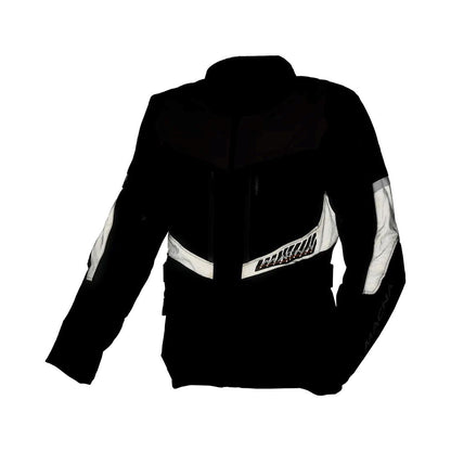motorcycle jacket macna domane mesh thermos raintex nighteye epg vision tech light gray blue black touring adventure adv front