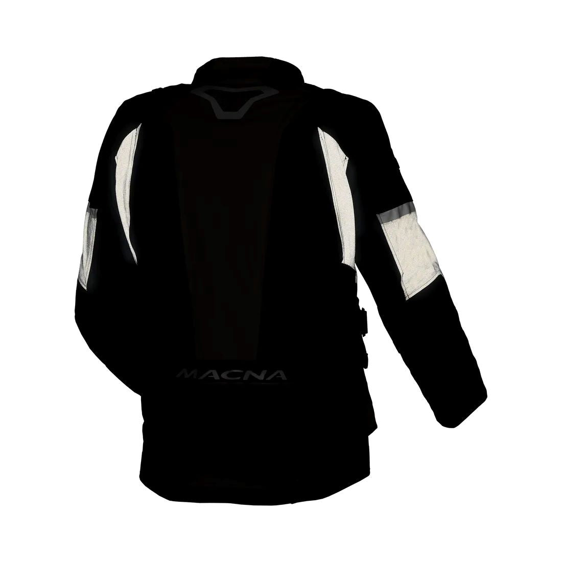 motorcycle jacket macna domane mesh thermos raintex nighteye epg vision tech light gray blue black touring adventure adv back