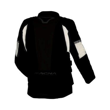 motorcycle jacket macna domane mesh thermos raintex nighteye epg vision tech light gray blue black touring adventure adv back
