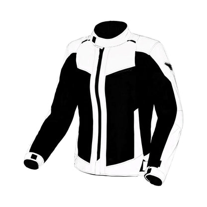 motorcycle jacket macna empire womens vents ventilation waterproof nighteye raintex light gray touring adventure adv front