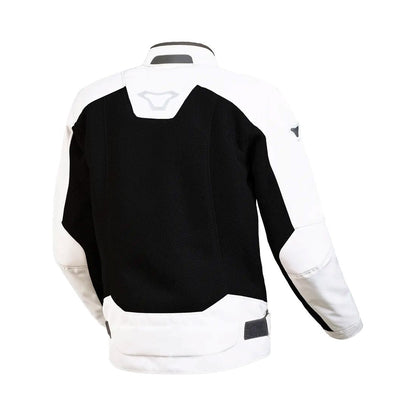 motorcycle jacket macna empire womens vents ventilation waterproof nighteye raintex light gray touring adventure adv back