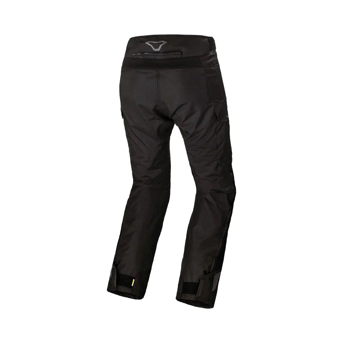 motorcycle pants macna forge waterproof raintex mesh heat shield waist lock black touring adventure adv back