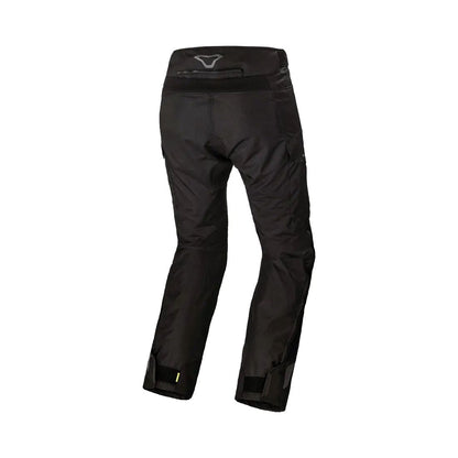 motorcycle pants macna forge waterproof raintex mesh heat shield waist lock black touring adventure adv back