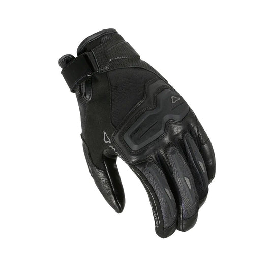 motorcycle gloves macna haros womens goat leather tpr knuckle palm finger thumb black touring adventure adv top