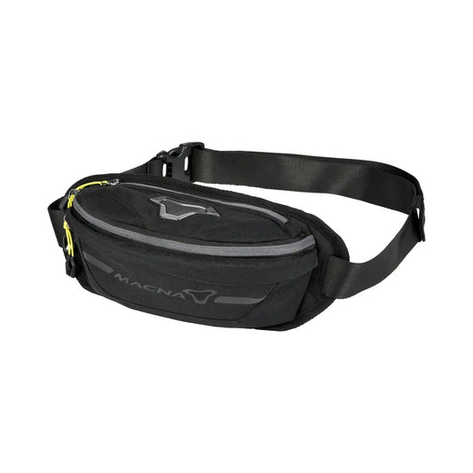 macna motorcycle storage backpack hip bag foldable reflective anti slip adjustable ripstop black 