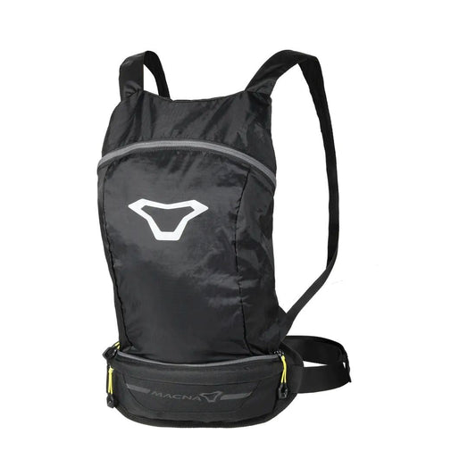 macna motorcycle storage backpack hip bag foldable reflective anti slip adjustable ripstop black 