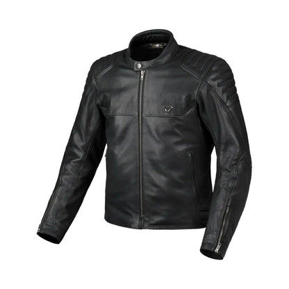 motorcycle jacket macna lance 2.0 l ventilation vents summer risc cow leather black touring adventure adv front