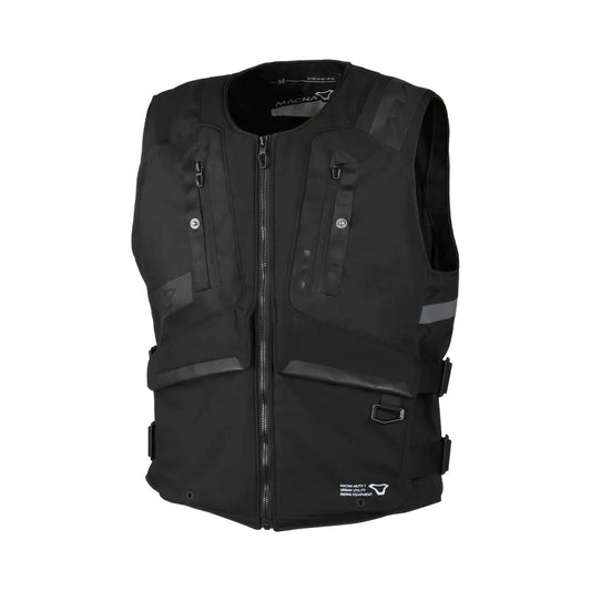 motorcycle vest macna mutv-1 ce chest back protector prepared air pockets black touring adventure adv front