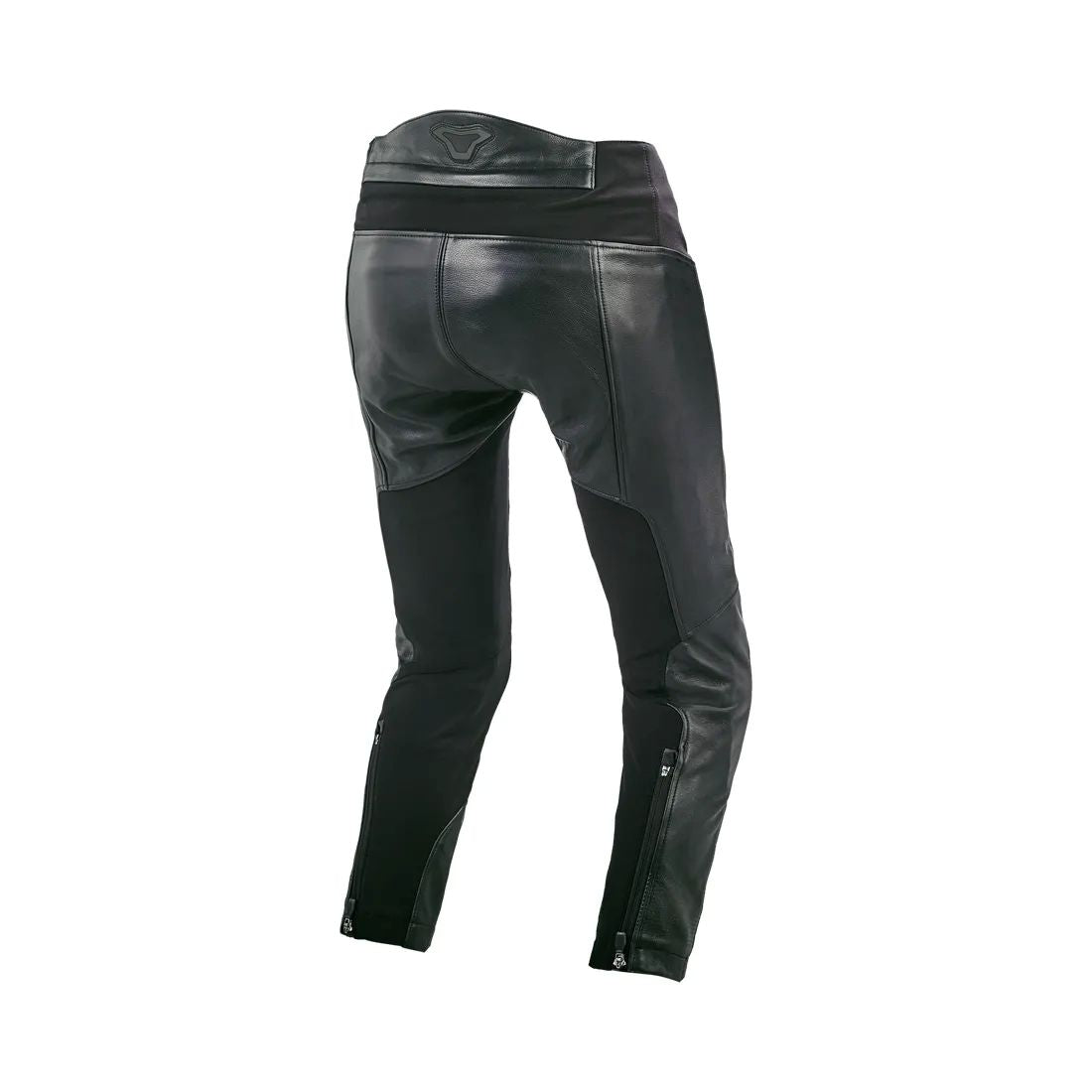 motorcycle pants macna mohita womens leather stretch cow leather knee hip protection hot weather summer mesh black touring adventure adv back