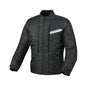 motorcycle jacket macna notch waterproof stretch rain shell insulated LED light prepared air vents ventilation epg black touring adventure adv front