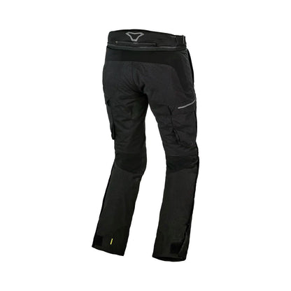 motorcycle pants macna novado waterproof raintex mesh detachable thermo reflective air panels heat shield black touring adventure adv back