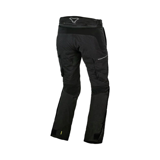 motorcycle pants macna novado waterproof raintex mesh detachable thermo reflective air panels heat shield black touring adventure adv back