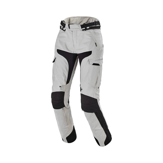motorcycle pants macna novado womens waterproof raintex mesh detachable thermo reflective air panels heat shield gray black touring adventure adv front